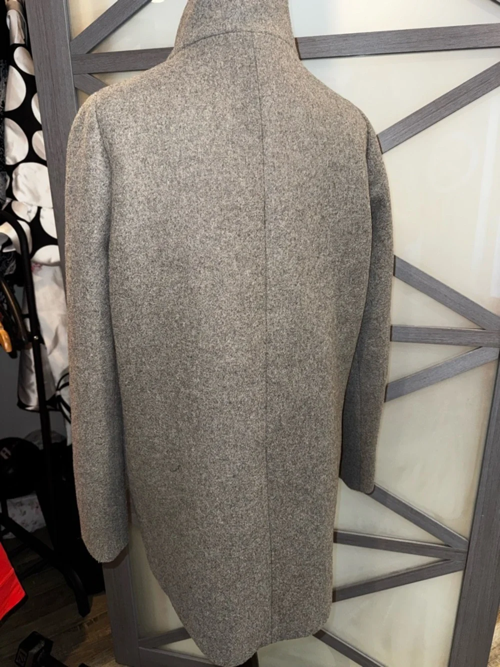 J. Crew Mercantile Gray Wool-Blend Stand Collar Pea Coat - Picture 8 of 16